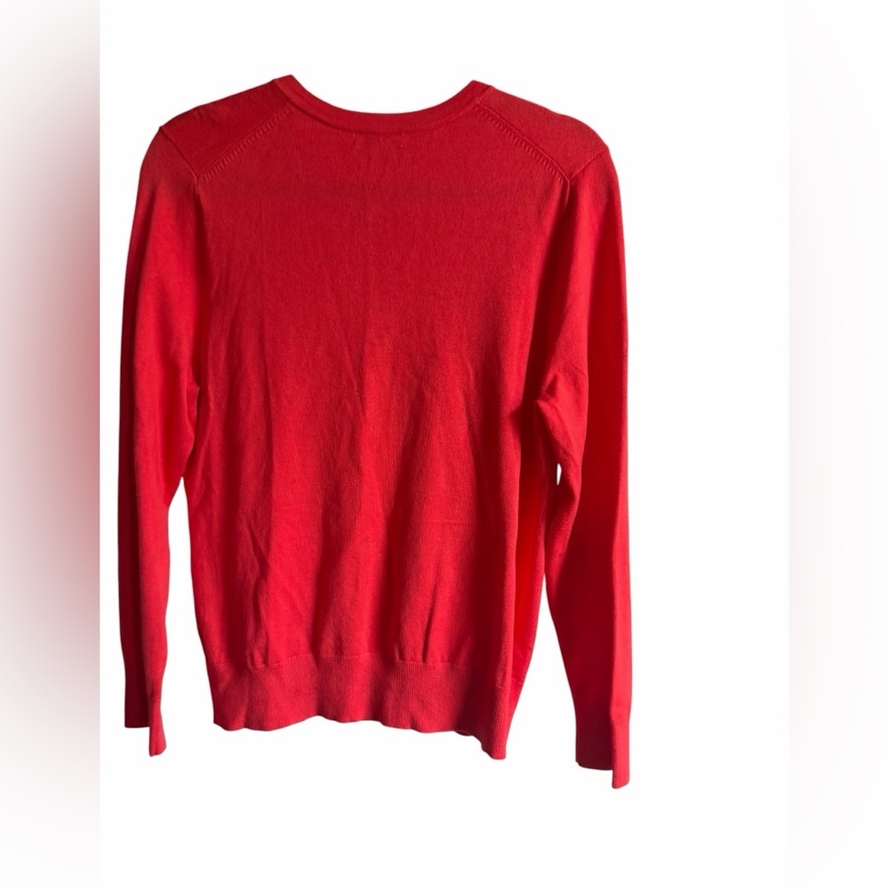 Charter Club Bright Coral Crewneck Button-Front Cardigan Summer Lightweight - Picture 3 of 5